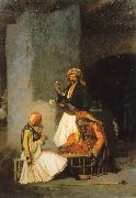 Jean Leon Gerome Arnauts Playing Chess oil on canvas